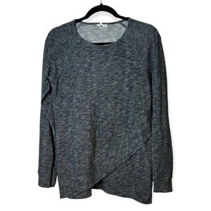 Tentree Dark Grey  Long Sleeve Wrap Sweater Top